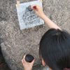 大阪城刻印石の拓本体験会
